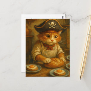 Süßer Piratenkatzenbäcker Postkarte