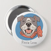 Süßer Pit Bull Button (Vorne & Hinten)