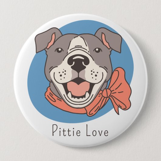 Süßer Pit Bull Button (Vorderseite)