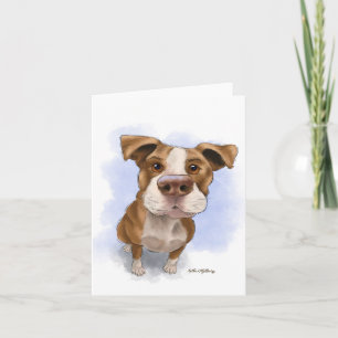 Süßer Pit Bull Cartoon Karte