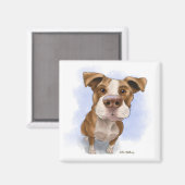 Süßer Pit Bull Cartoon Magnet (Vorderseite/Rückseite)