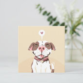 Süßer Pit Bull Karte (Stehend Vorderseite)