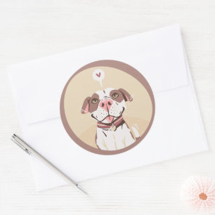 Süßer Pit Bull Runder Aufkleber