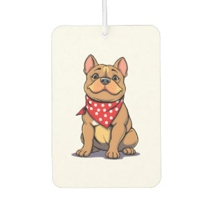 Süßer Pitbull Bulldogge mit Bandana Lustiger Hunde Autolufterfrischer