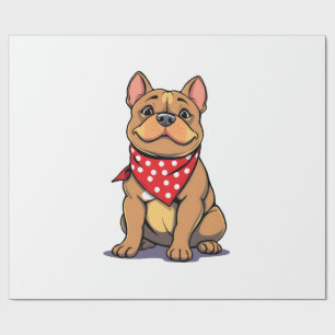 Süßer Pitbull Bulldogge mit Bandana Lustiger Hunde Geschenkpapier