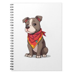 Süßer Pitbull mit Bandana Gif für Hunde Liebhaber Notizblock