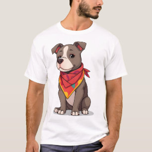 Süßer Pitbull mit Bandana  Gif für Hunde Liebhaber T-Shirt