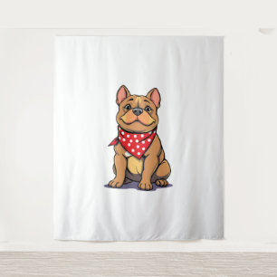 Süßer Pitbull mit Bandana Gif für Hunde Liebhaber Wandteppich