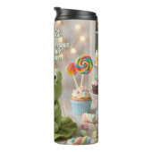 Süßer Plüschfrosch mit Key Lime Pie personalisiert Thermosbecher (Nach rechts gedreht)