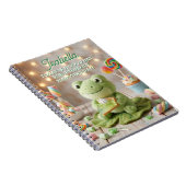Süßer Plüschfrosch mit personalisiertem Key Lime P Notizblock (Rechte Seite)