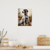 Süßer Pointer-Hund Kunst Druck Poster (Küche)