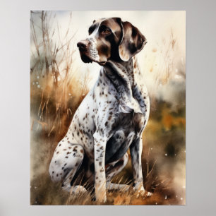 Süßer Pointer-Hund Kunst Druck Poster