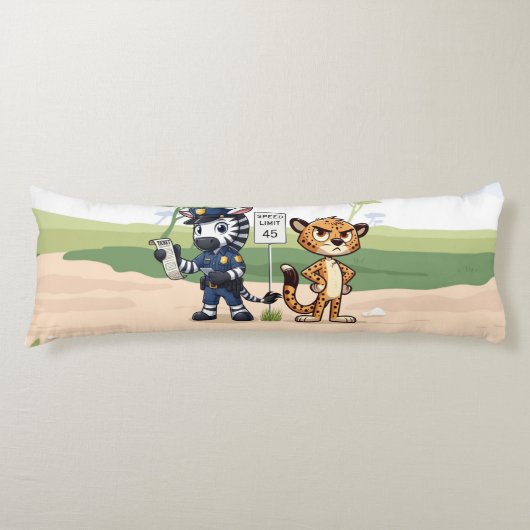 süßer Polizei-Zebra & Gepard Seitenschläferkissen (Vorderseite)