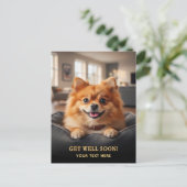 Süßer Pomeranian Gute Besserung Postkarte (Stehend Vorderseite)