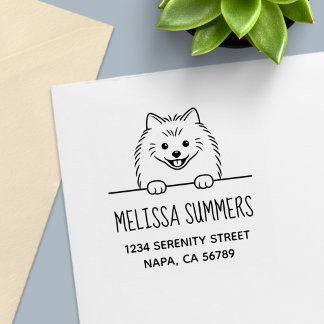 Süßer Pomeranian-Hund Individuelle Adresse Permastempel