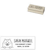 Süßer Pomeranian-Hund Individuelle Rücksendeadress Gummistempel (Stempel)