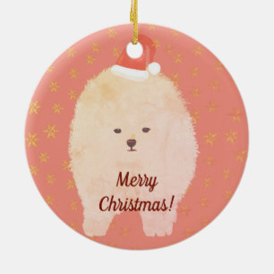 Süßer Pomeranian-Hund Keramik-Ornament Keramik Ornament