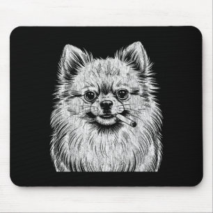 Süßer Pomeranian Smoking Meme Hund Mousepad