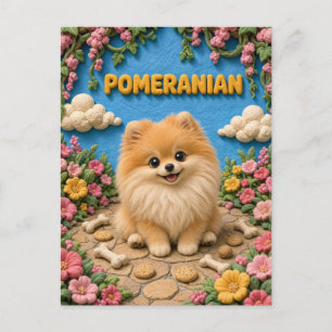 Süßer Pomeranian-Welpe, Babyhund Postkarte