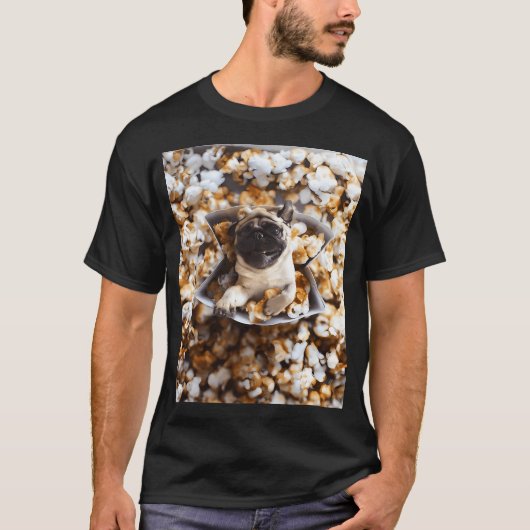 Süßer Popcorn-Mops T-Shirt (Vorderseite)