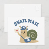 Süßer Postschneckenpostbote Postkarte (Vorne/Hinten)