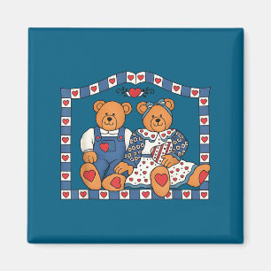 Süßer Preppy-90er-Rahmen-Teddybär Magnet