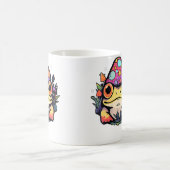 Süßer psychedelischer, künstlerischer Frosch Dj Ed Kaffeetasse (Mittel)