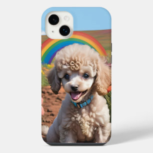 Süßer Pudel Bunte Blume und Regenbogen iPhone 14 Plus Hülle
