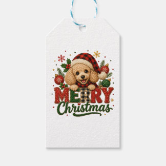 Süßer Pudel Frohe Weihnachten Geschenkanhänger