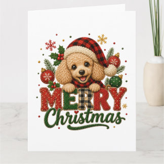 Süßer Pudel Frohe Weihnachten Karte