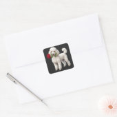‏Süßer Pudel-Hund Quadratischer Aufkleber (Umschlag)