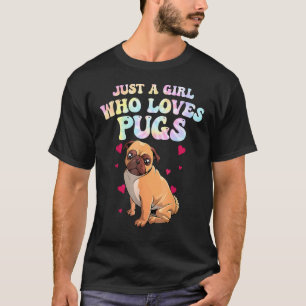 Süßer Pug Bunter Tie Dye Frauen Mädchen Haustier H T-Shirt