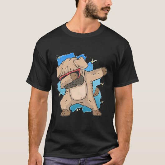 Süßer Pug dabbt T-Shirt (Vorderseite)