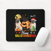 Süßer Pug Frohes Hallothanksmas Halloween Erntedan Mousepad (Mit Mouse)
