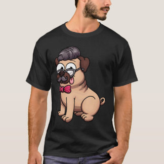 Süßer Pug Hipster Klassiker 602 T-Shirt