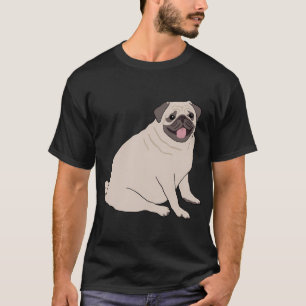 Süßer Pug-Hund sitzt T-Shirt