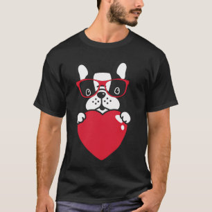 Süßer Pug mit Brille zum Valentinstag T-Shirt