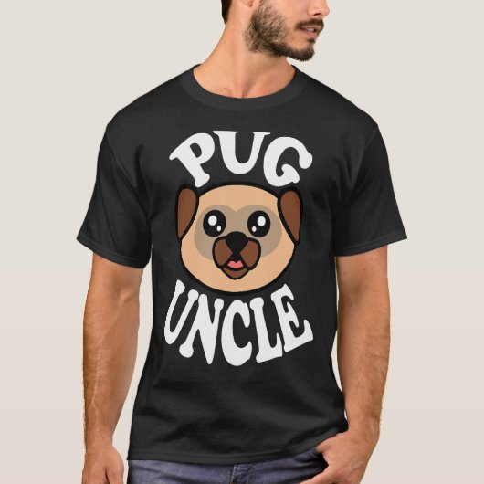Süßer Pug-Onkel T-Shirt (Vorderseite)