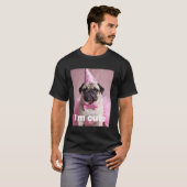 Süßer Pug Rosa T-Shirt (Vorne ganz)