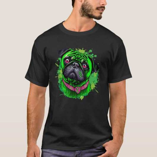 Süßer Pug St. Patrick's Day T-Shirt (Vorderseite)