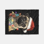Süßer Pug Weihnachten  Fleecedecke (Vorderseite (Horizontal))