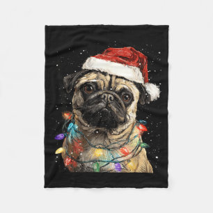 Süßer Pug Weihnachten  Fleecedecke
