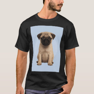 Süßer Pug-Welpe auf verrücktem Hintergrund - Babyb T-Shirt