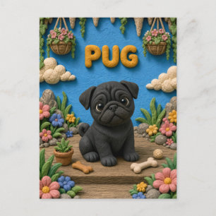 Süßer Pug-Welpe, Babyhund Postkarte