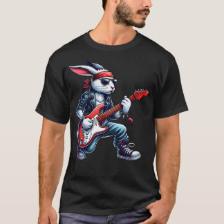 Süßer Punk-Hase Rock'N Roll Goth Gitarre Kinder Ro T-Shirt