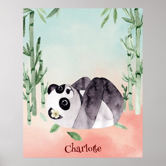 Süßer Purzelnder Panda Poster (Vorne)