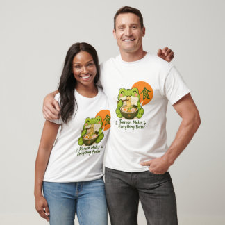 Süßer Ramen-Frosch – Kawaii-Frosch isst japanische T-Shirt