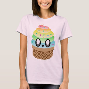 Süßer Rave-Eiscreme-Kegel Regenbogen T-Shirt
