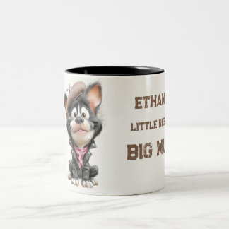 Süßer Rebellen-WelpePersonalisierter Kindermug Zweifarbige Tasse