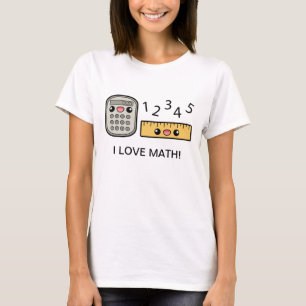 Süßer Rechner und Lineal Ich liebe Mathe T-Shirt